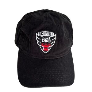 DC United MLS Hat Cap Soccer Black Adjustable New Era Men's One Size OSFA